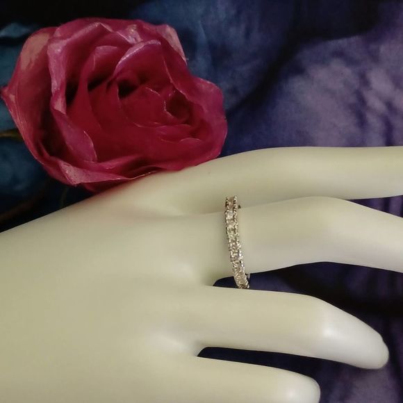 Swarovski Elements - Size 8.75 - Silver tone ring as pictured - Picture 4 of 6